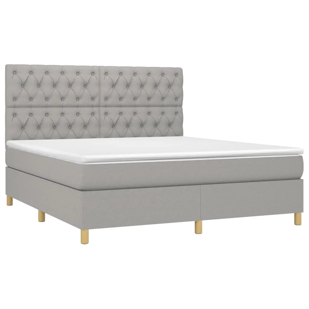 Giroletto a Molle con Materasso Grigio Chiaro160x200 cm Tessuto 3142585