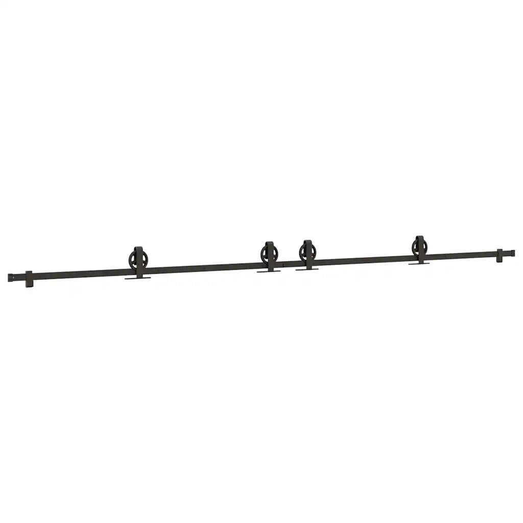 Kit di Binari per Porte Scorrevoli 366 cm Acciaio Nero CFW3557180
