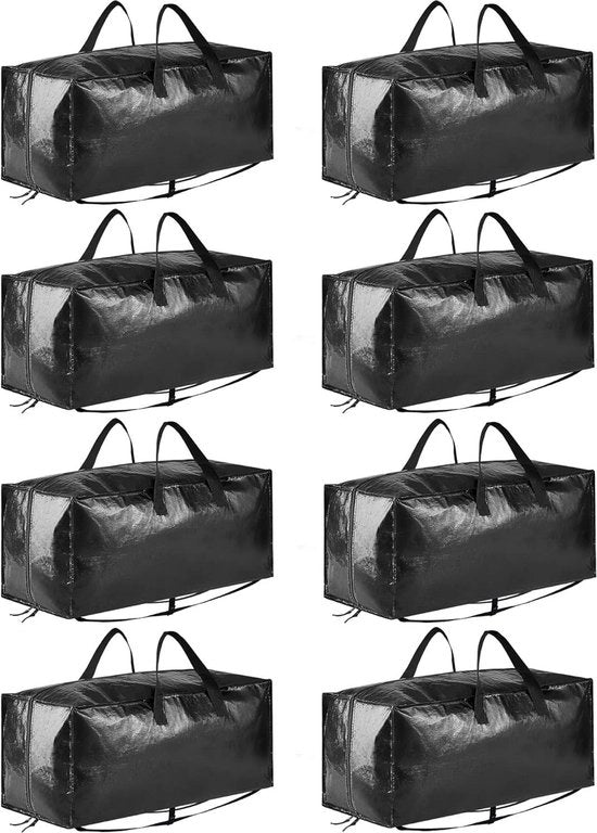 Assi di trasporto Heavy Duty extra grandi con cinture a schiena - nero (8 pezzi)