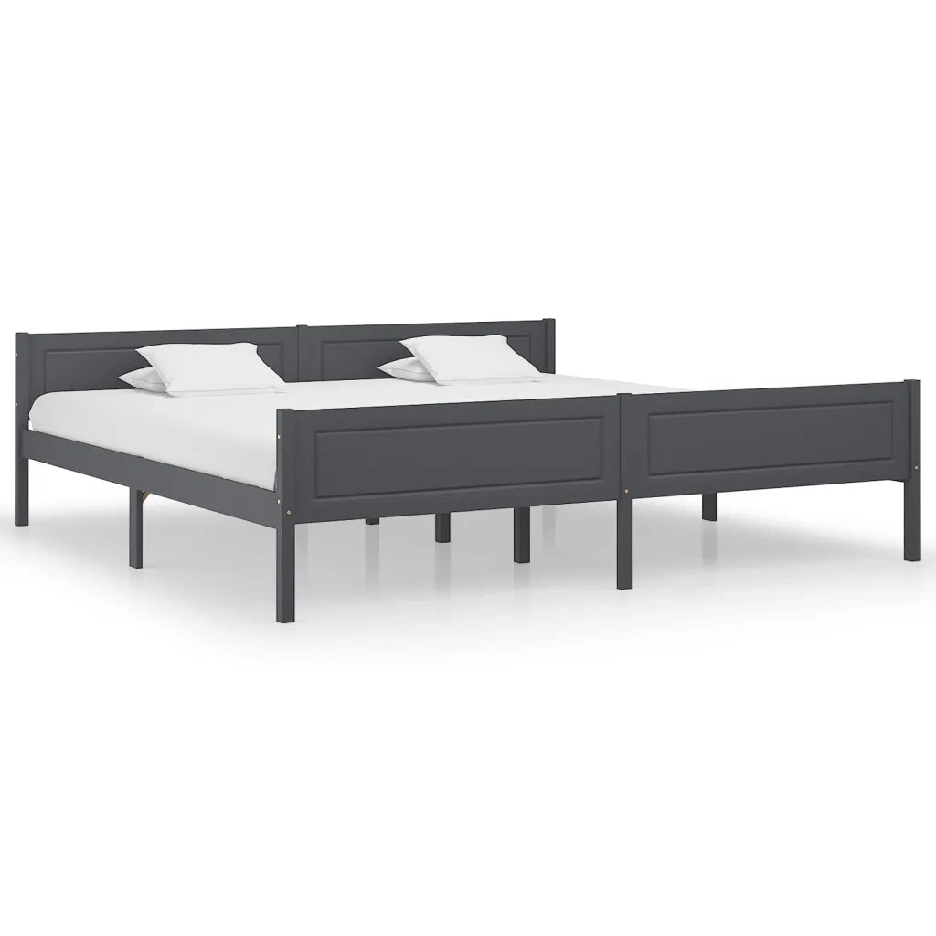 Giroletto senza Materasso Legno Massello Pino Grigio 200x200 cm