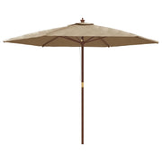 Ombrello | Parasolne da Giardino con Palo in Legno Tortora 299x240 cm