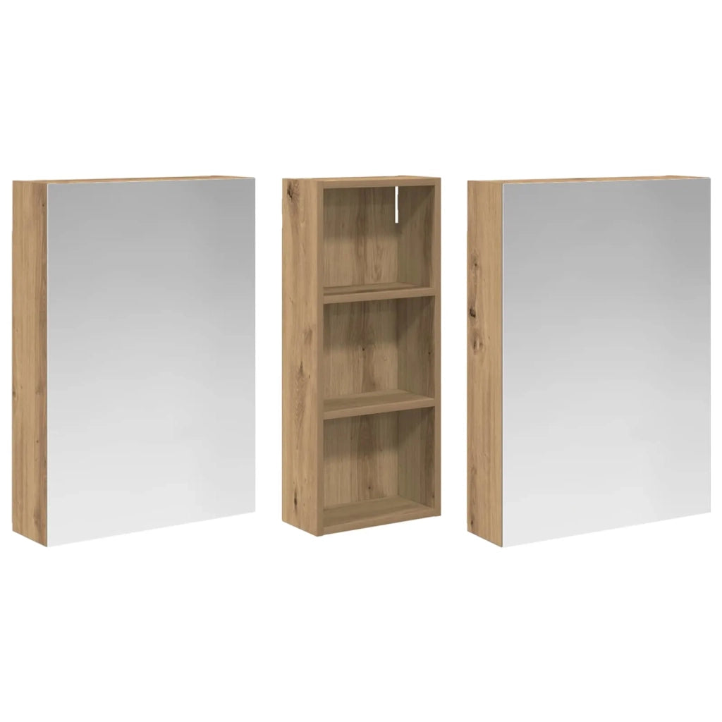 Set di Armadi da Bagno con lo scaffale 3 pcs 130 x 14,5 x 70 cm