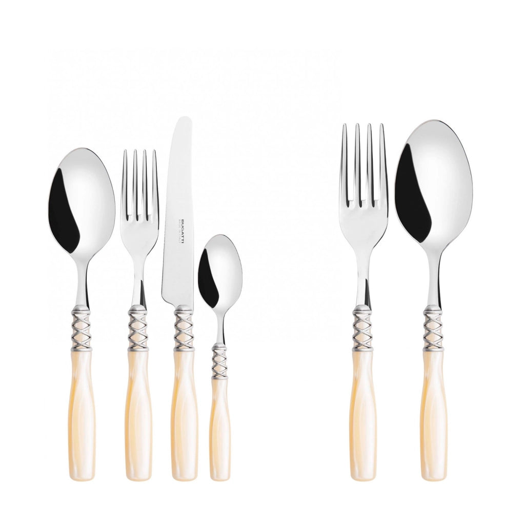 ARIANNA Ghiera Argento Anticato, Posate Set 50 Pz, Scatola