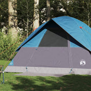 Tenda da Campeggio a Cupola per 4 Persone-Tenda per Escursionismo Blu Impermeabile 269038