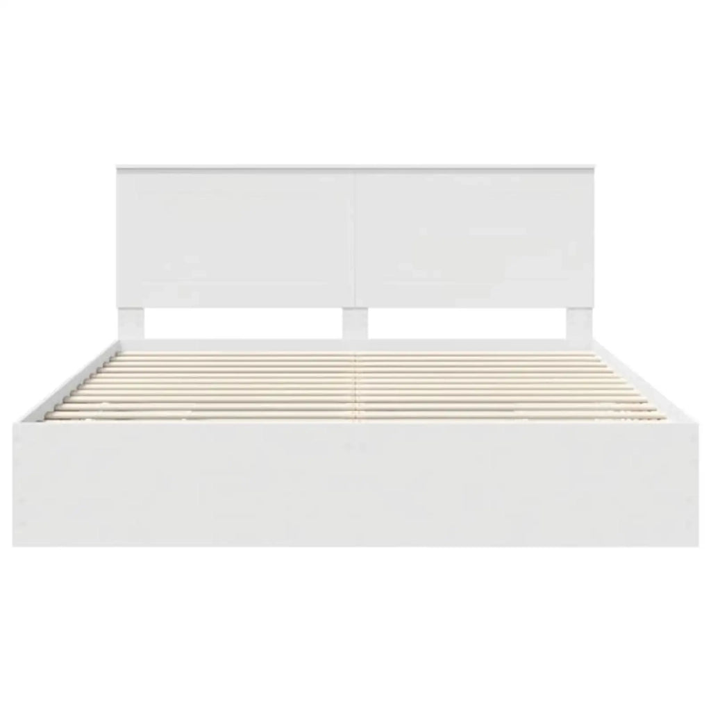 Struttura del letto Bianco 200 x 200 cm Legno Ingegnerizzato