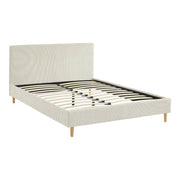 Struttura letto con rete a doghe e testiera 140x190cm, velluto a coste