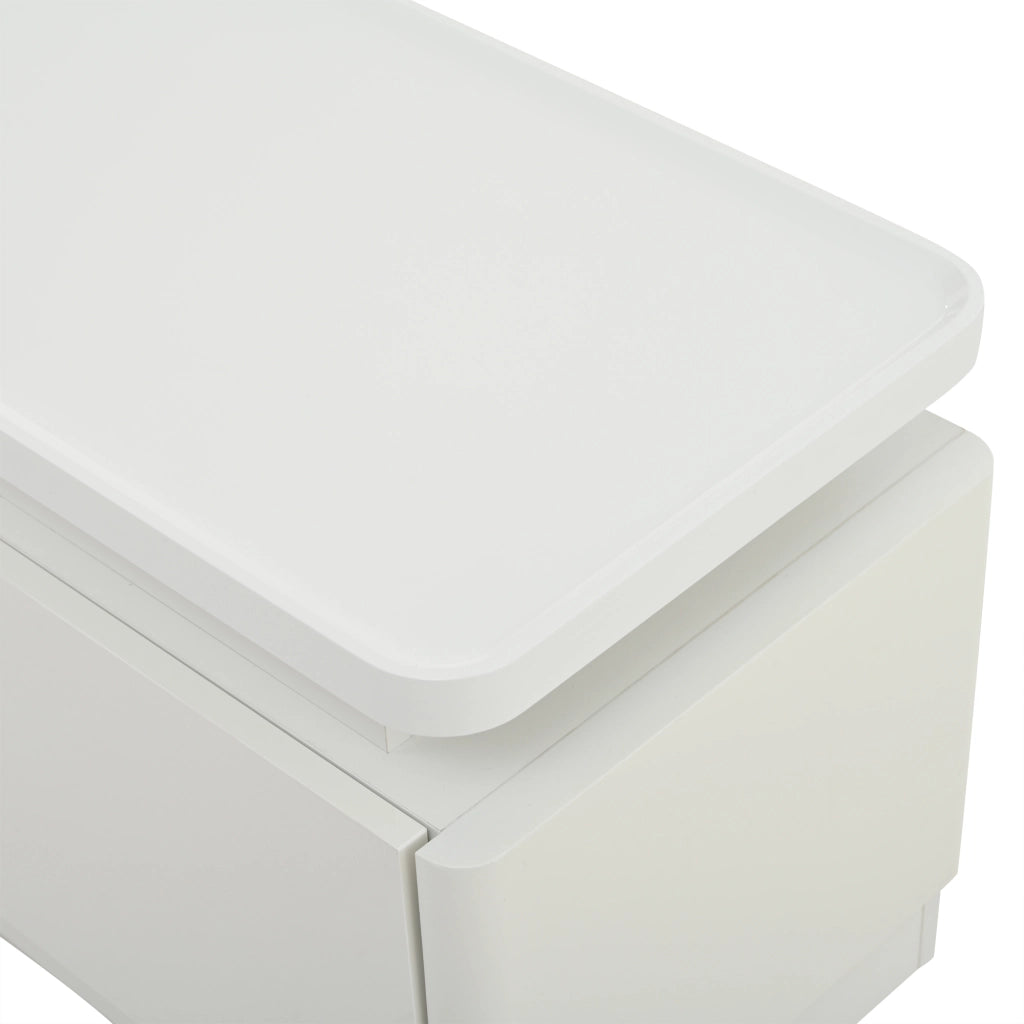 Mobile porta TV bianco lucido 180 cm con 4 cassetti e LED