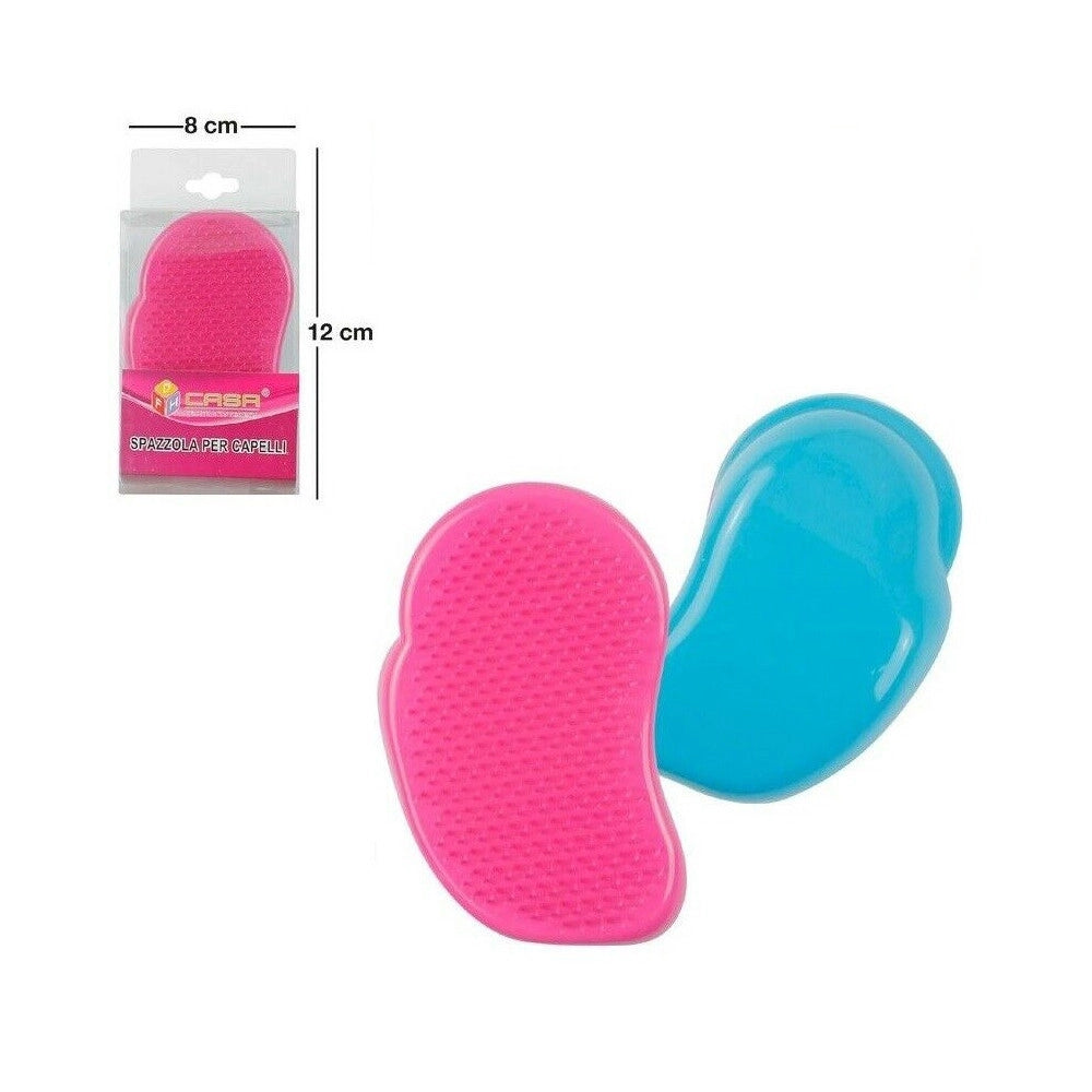 Trade Shop - Spazzola Portatile Da Borsa Districante Per Capelli Colorata Adulti E Bambini -