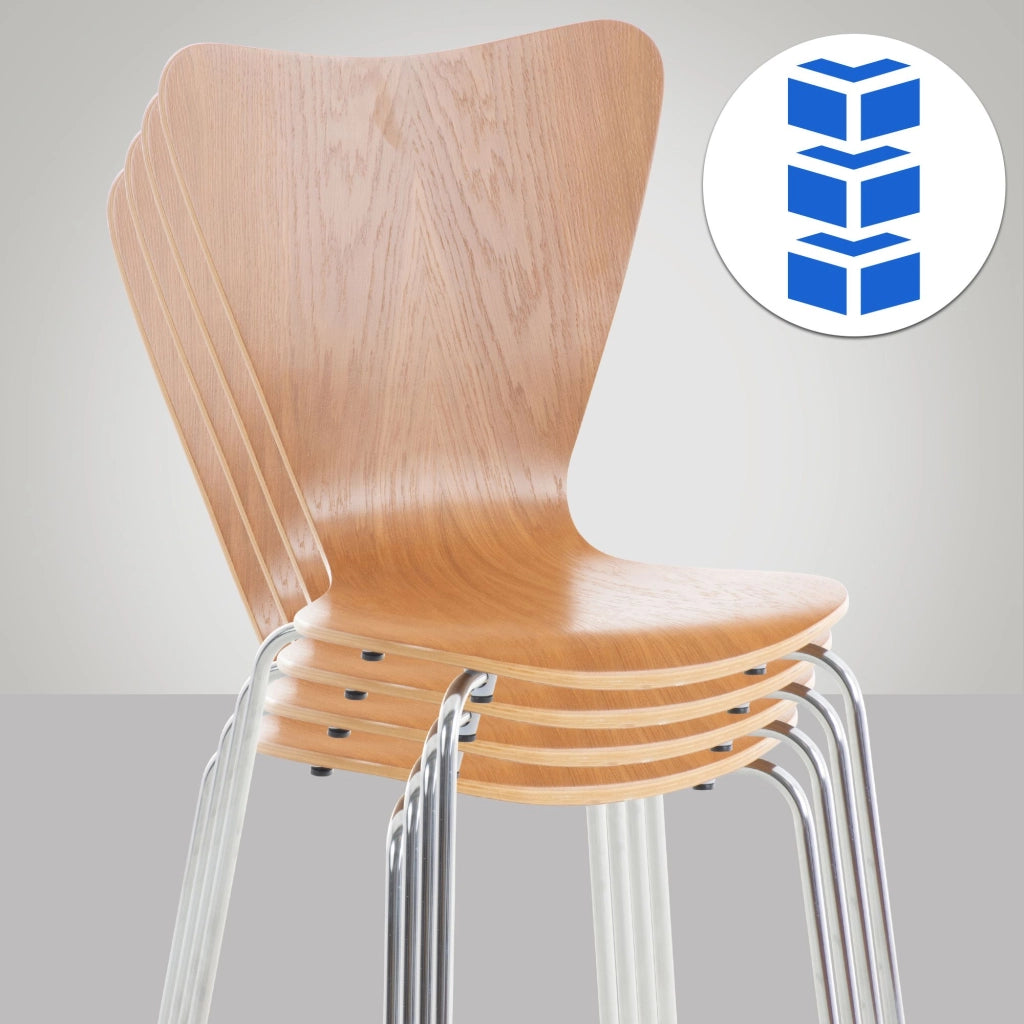 Set 4 Sedie Impilabili CALISTO Rovere