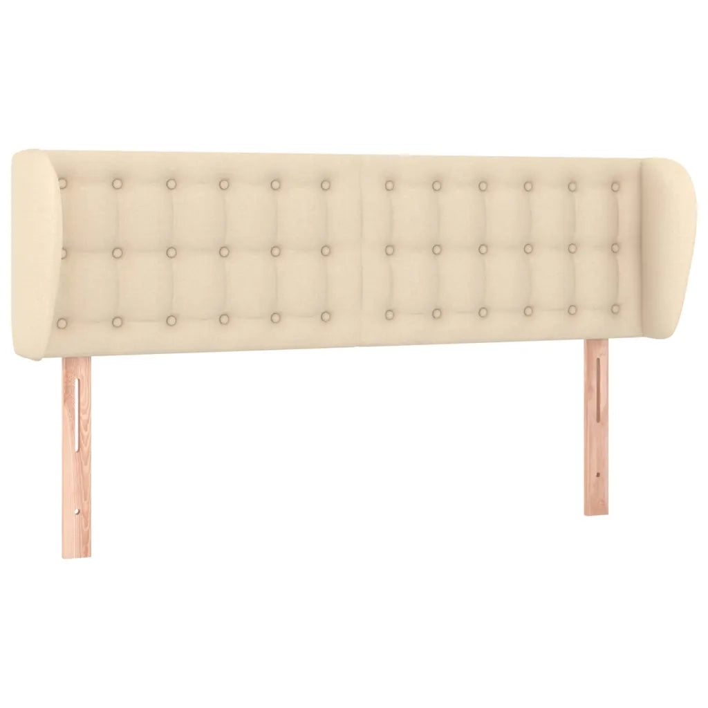 Testiera | Testata ad Orecchio Crema 147x23x78/88 cm in Tessuto