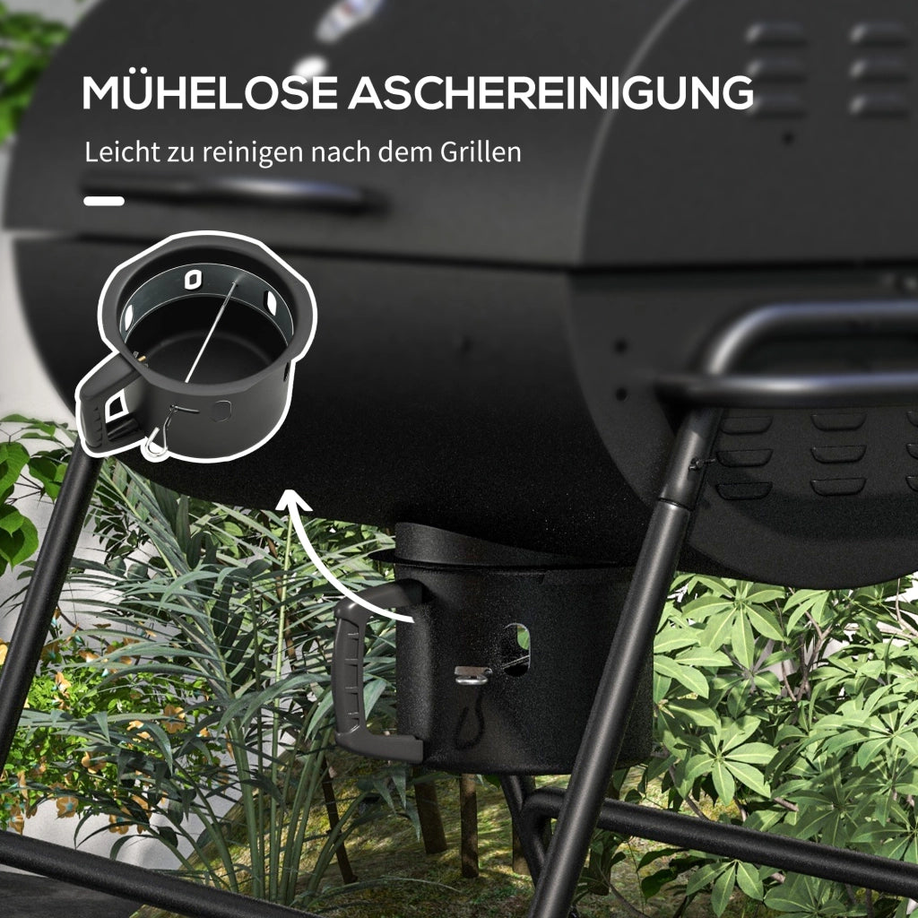 BARBECUE A CARBONELLA CON COPERCHIO 95x71,5x102 cm METALLO NERO
