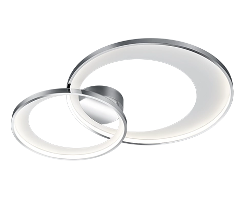 Plafoniera LED doppio cerchio, metallo, bianco, L 80 cm, Granada