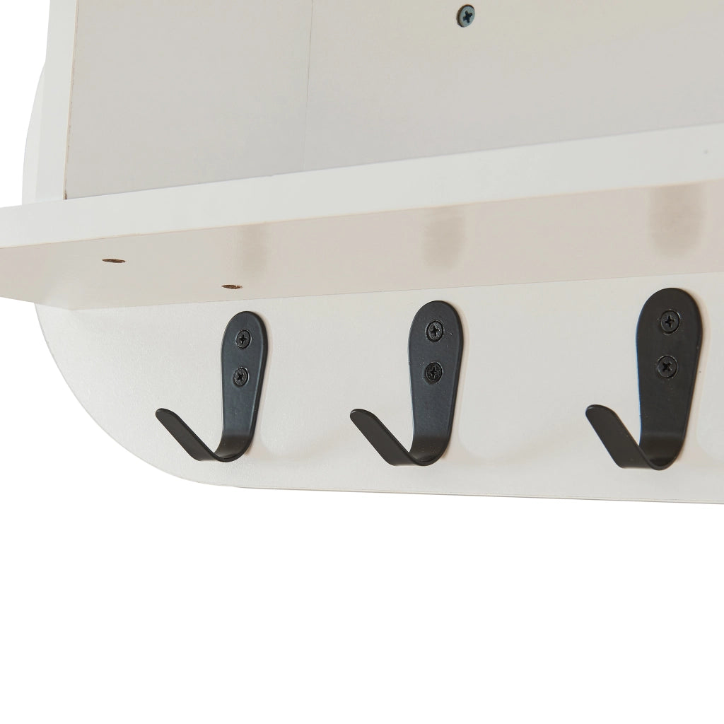Appendiabiti da Parete Vilkön con Anta a Ribalta e Ganci 80 x 16 x 30 cm - Bianco [en.casa]