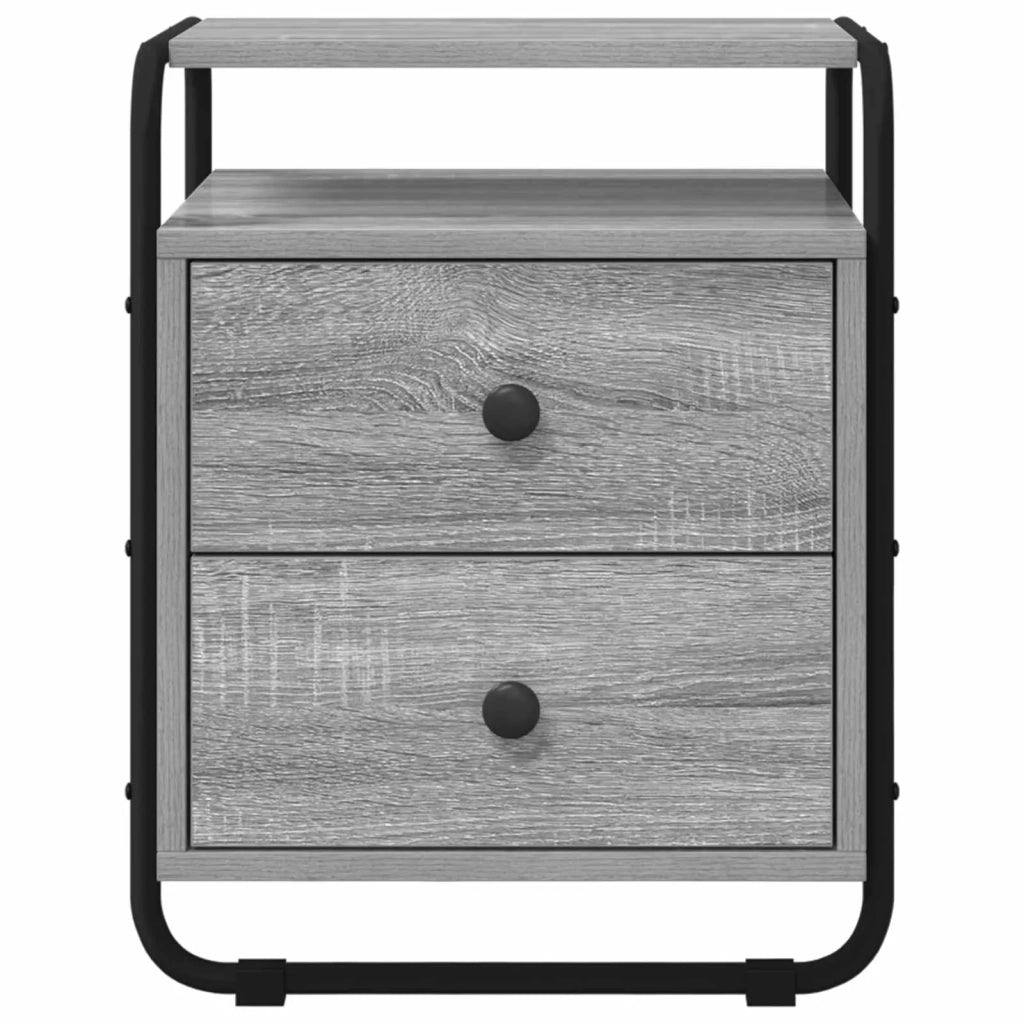 Armadio da Notte 2 pz Sonoma grigio Legno ingegnerizzato 8007630