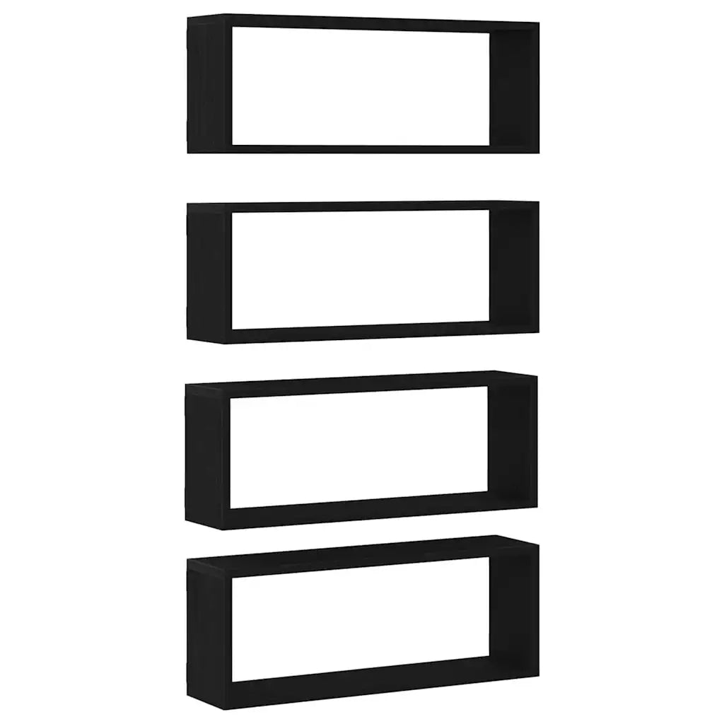 Scaffali da parete 4 pcs Rovere Nero 60 x 15 x 23 cm 862646