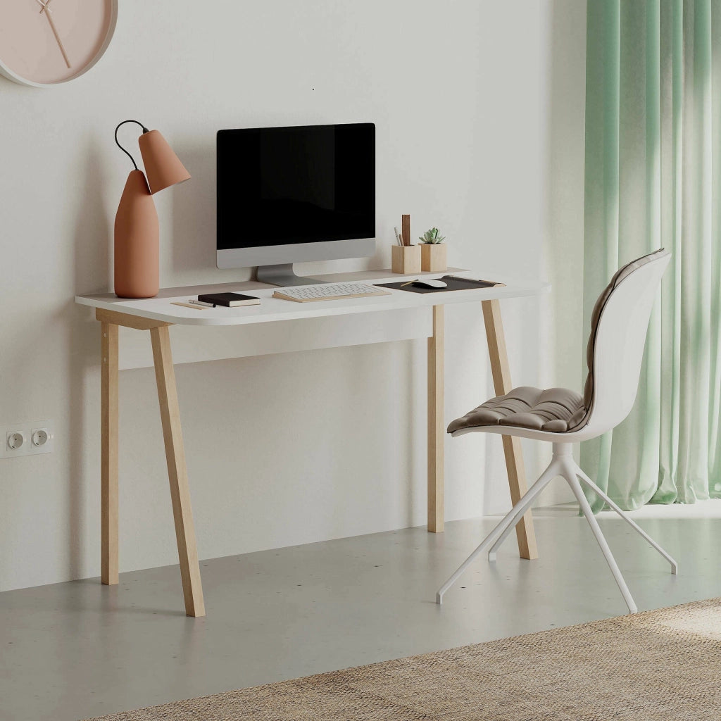 Alpone, Scrivania Materiale Piano in Legno Nobilitato, 60x120x75h cm Beige