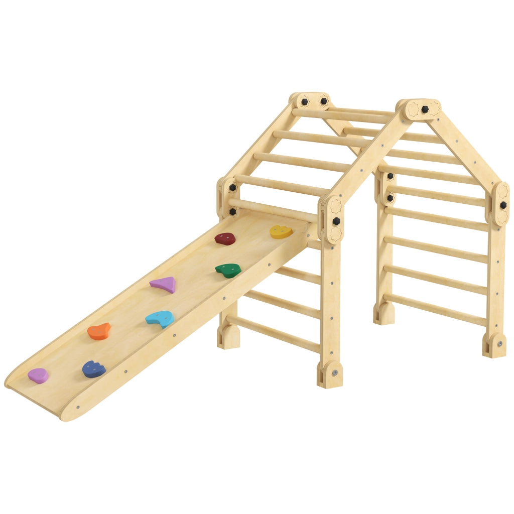 Letto a soppalco 3 in 1 con scala e scivolo ¨C ZephMum ¨C in legno per bambini 1.5-4 anni