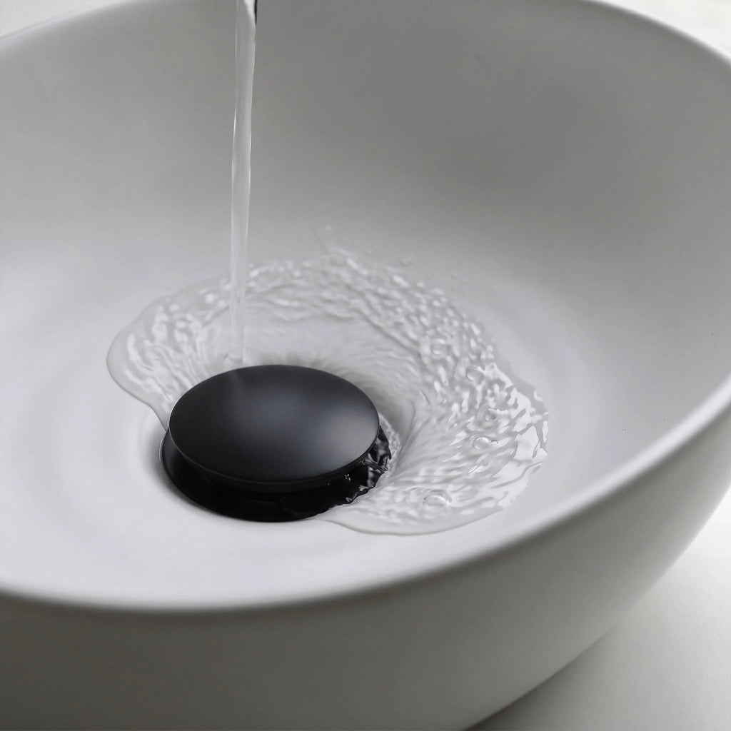 Piletta Click Clack lavabo senza troppo pieno acciaio inossidabile Nero