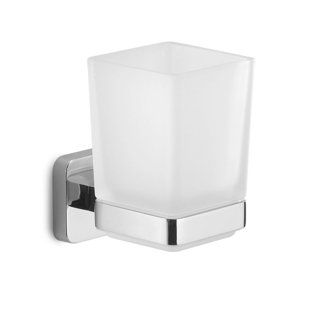 PORTA SPAZZOLINI DA PARETE IN ACCIAIO INOX CROMATO MODELLO TONGA - DIM. CM (LXPXH): 6,4X9,7X10,5 - CROMATO  - GDY