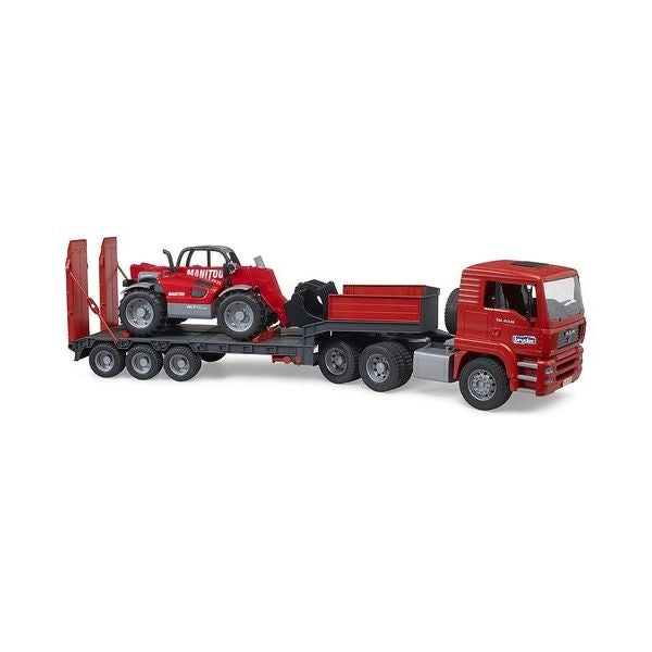 Mezzo cantiere bruder 02774 man camion tga pianale ribassato e caricat