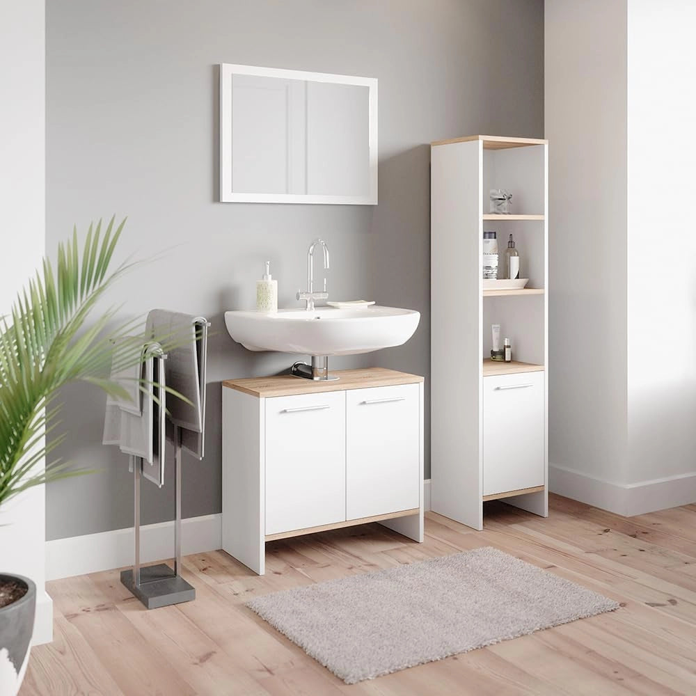 Mobile bagno alto Elvio, Bianco, 32 x 136.6 cm