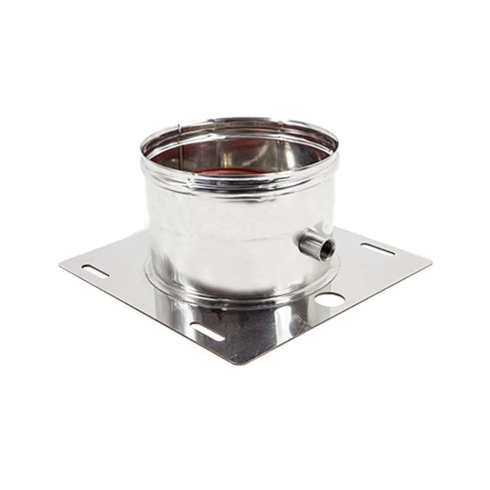 Piastra di base da 160mm in acciaio inox aisi 304 con spurgo
