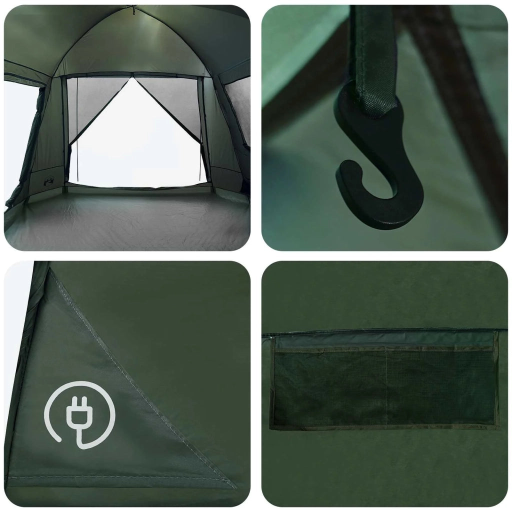 Tenda Capanna Verde militare 12-Persone Poliestere e Acciaio 42028574