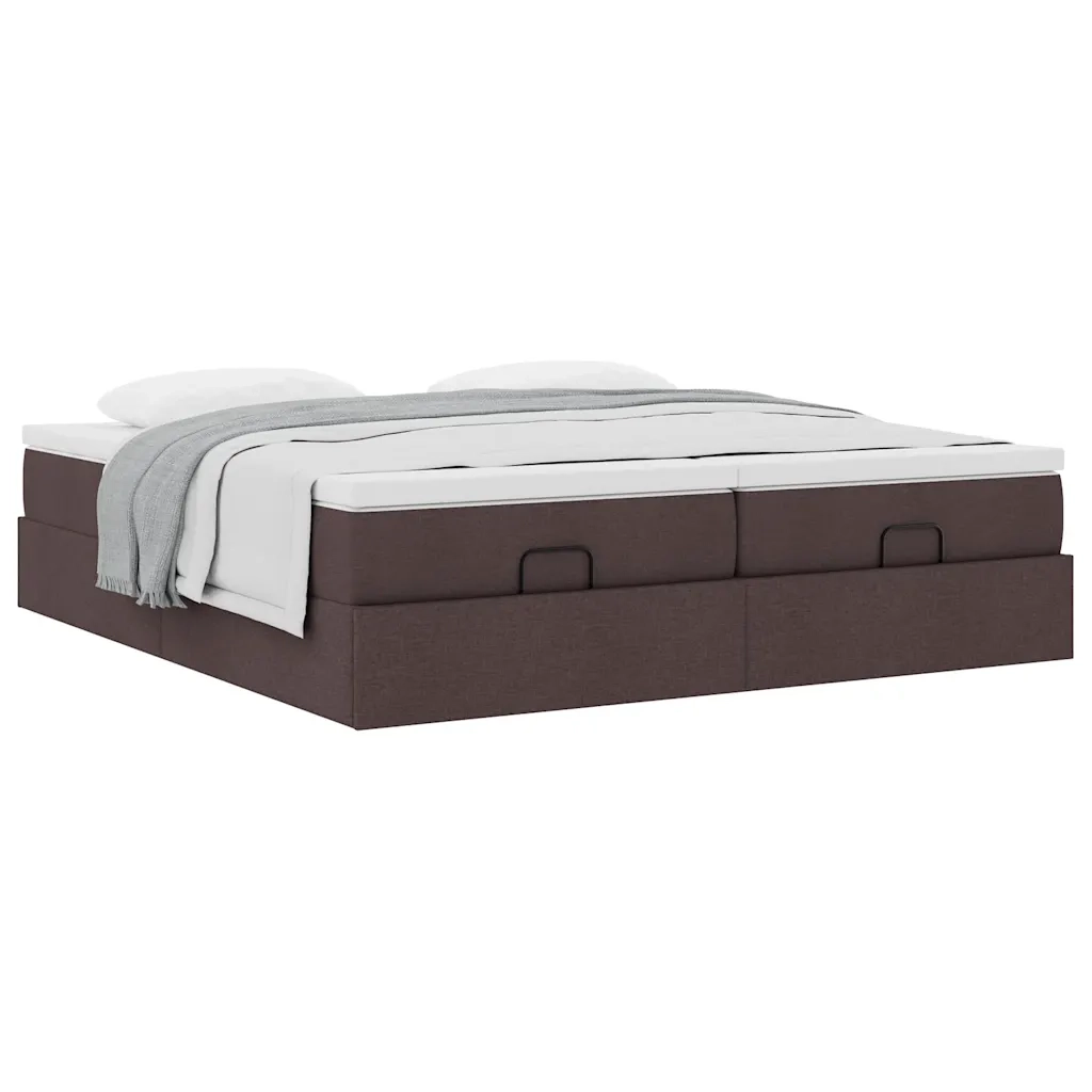Struttura Letto Pouf con Materassi 200x200 cm in Tessuto 3311251