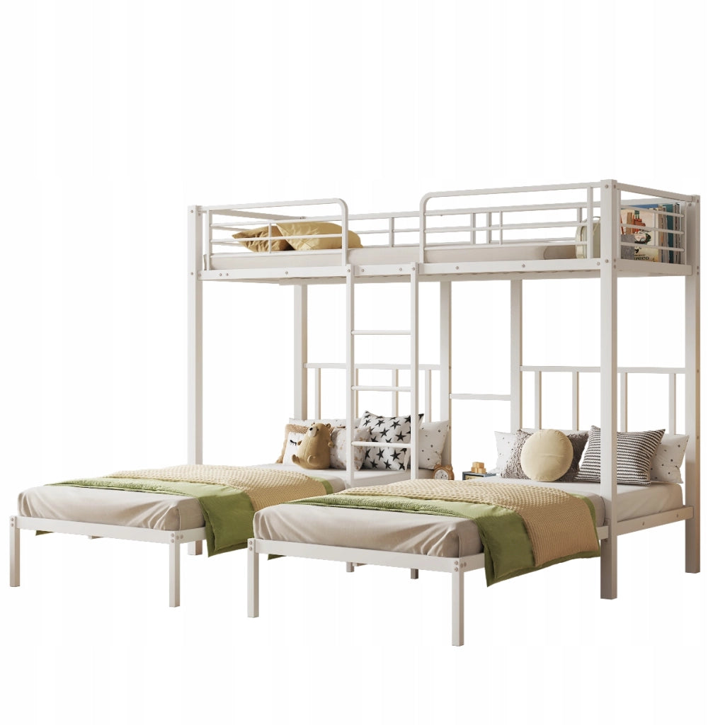 Letto triplo 90x200 cm - Xylo - Metallo, Bianco