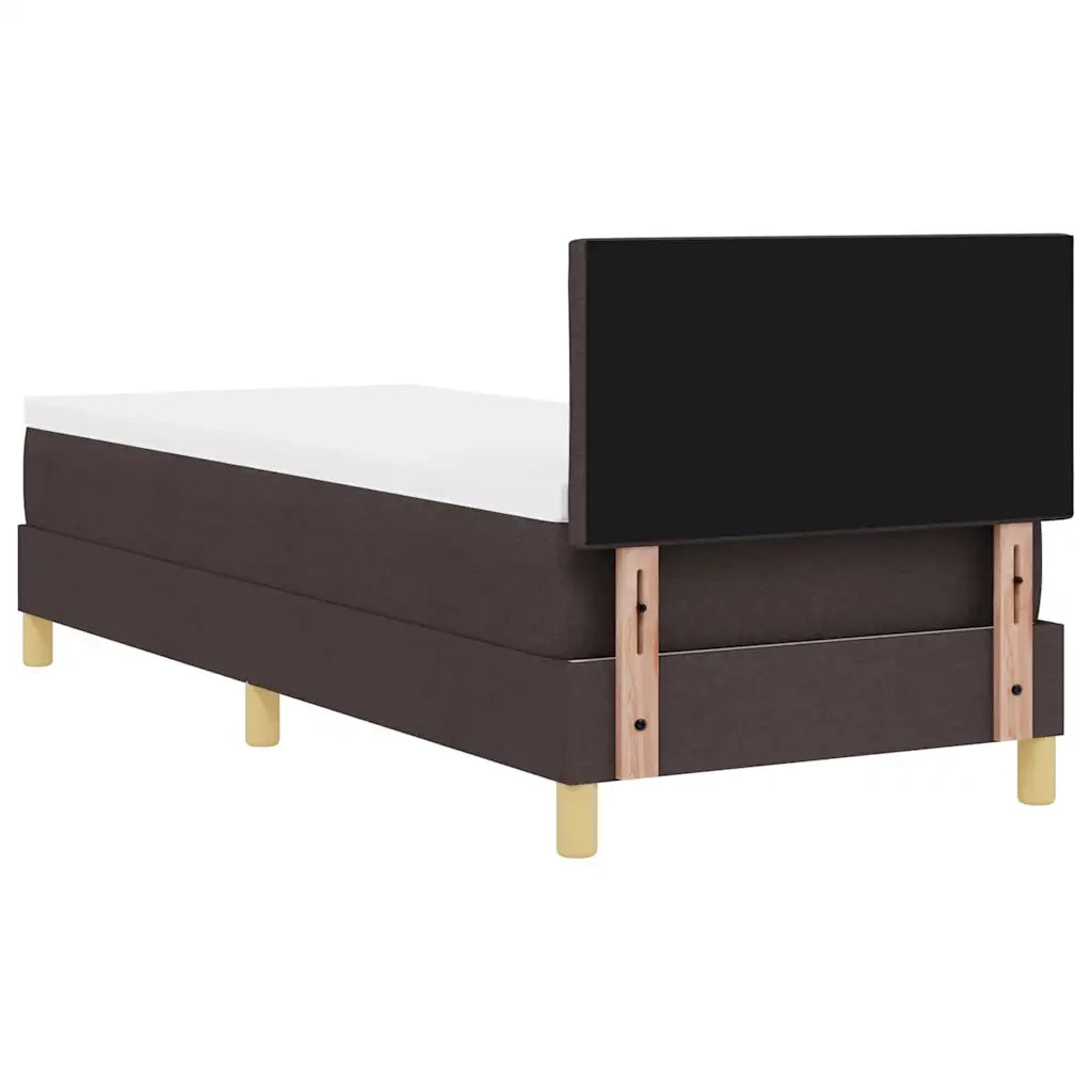 Letto a Sorgente LED Marrone Scuro 80 x 200 cm Tessuto 3342474