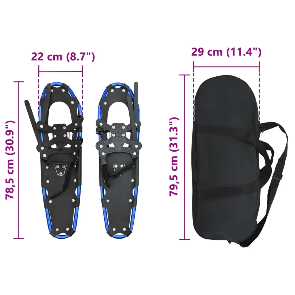 Ciaspole 3 in 1 Blu e Nero 78,5 x 22 cm Alluminio e HDPE 42021434