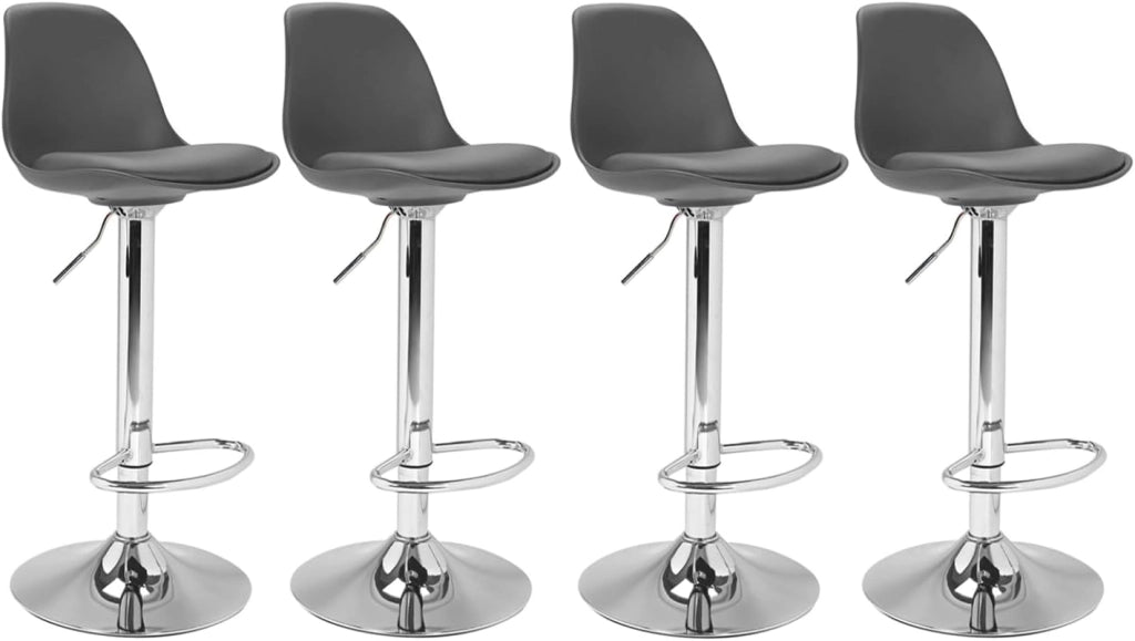 Set di 4 sgabelli da bar design grigio KARL