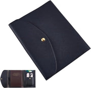 Portfolio Organizzatore A5 in Pelle per Ufficio con Cartelle, Impermeabile e Nero PU