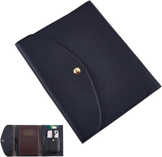 Portfolio Organizzatore A5 in Pelle per Ufficio con Cartelle, Impermeabile e Nero PU
