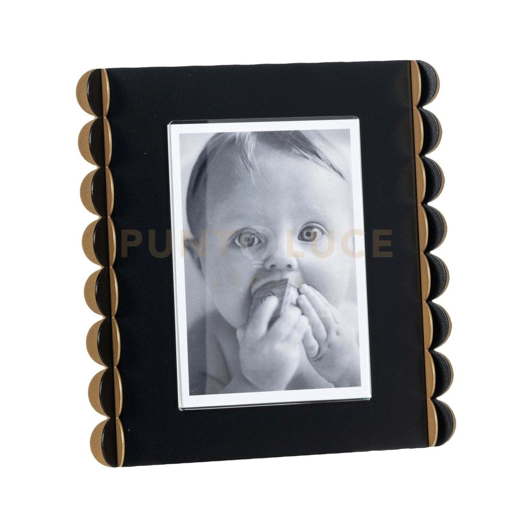 Portafoto di design Volans grande Nero,oro laccato,nero,oro laccato