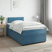 Letto box spring con materasso Blu Scuro 120 x 200 cm Velluto 3451659