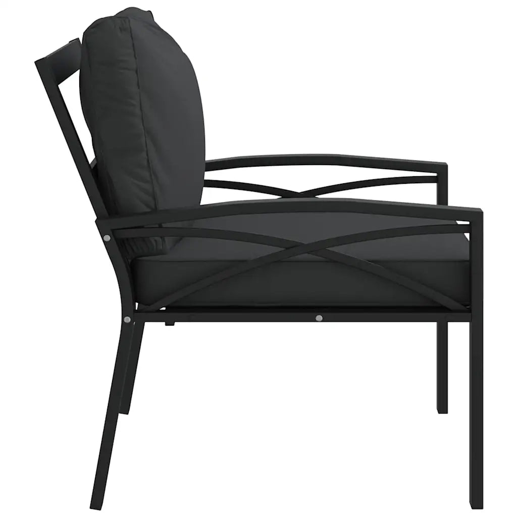 Sedie da Giardino con Cuscini Grigi 2 pz | Sedie da Esterno 68x76x79 cm Acciaio