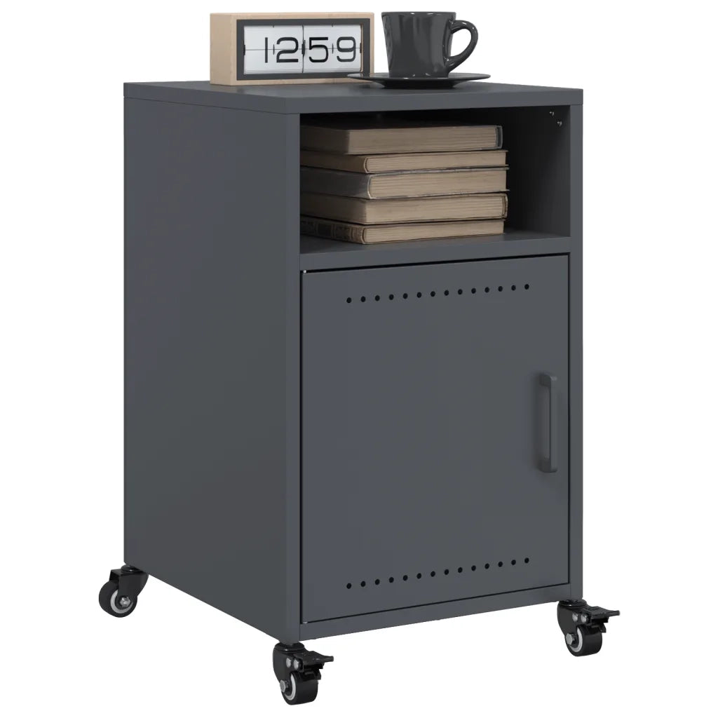Set di 2 Comodini | Armadio da Notte | Mobiletto da notte Antracite 36x39x59 cm in Acciaio