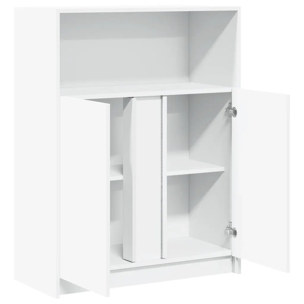 Credenza con LED-Buffet-Armadio da cucina Bianca 77x34x100 cm in Legno Multistrato