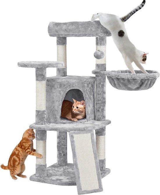 Tavolo per Gatti in Sisal - Albero di Climbing Stabile con Casa - 107 cm