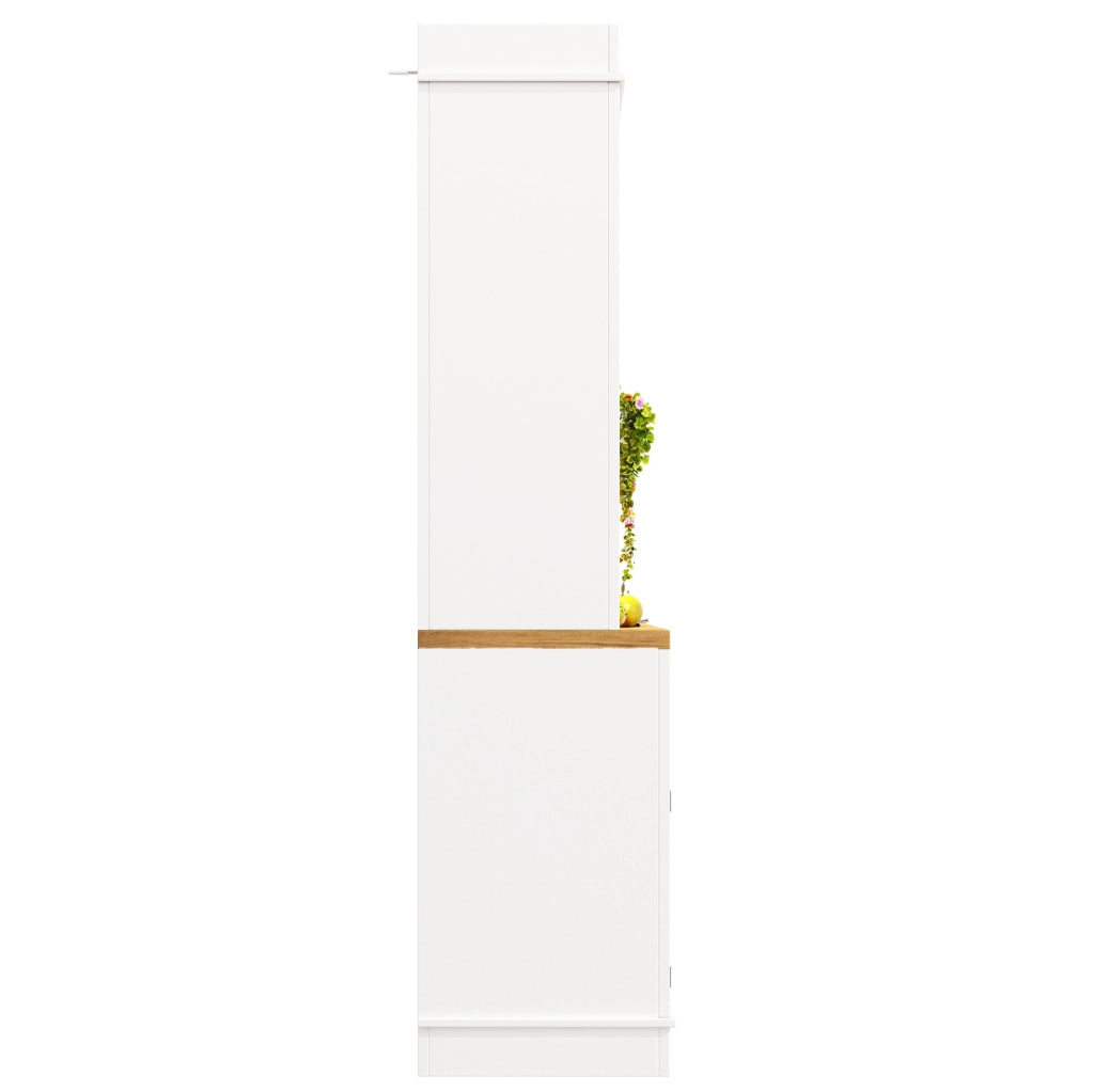 Credenza alta 107x34x184 cm con illuminazione RGB controllabile da app; MDF e metallo; bianco