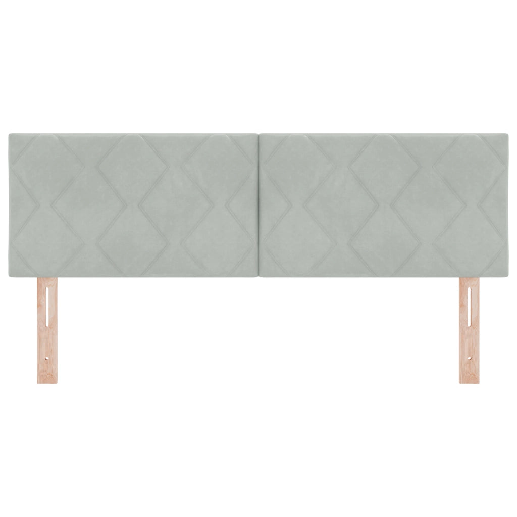 Testata LED Design a Blocchi di Diamante Grigio Chiaro 144 cm Velluto