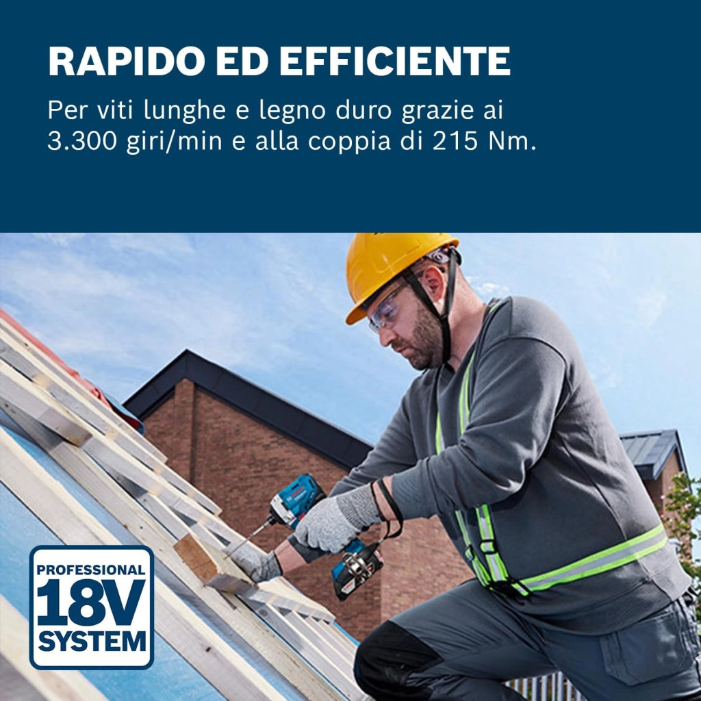 Bosch Professional 18V System Avvitatore con percussione a batteria GDR 18V-215 (incl. L-BOXX, senza batteria/caricabatteria)