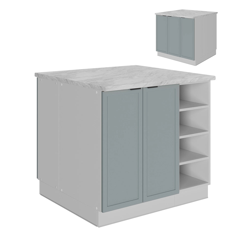 Isola cucina Fame-Line Blu-grigio chiaro/Bianco 90 cm senza piano di lavoro Vicco