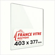 403 x 377 x 4 mm - Vetro per stufa a legna - vetro camino di ricambio - vetro per caminetto resistente al fuoco - France Vitre