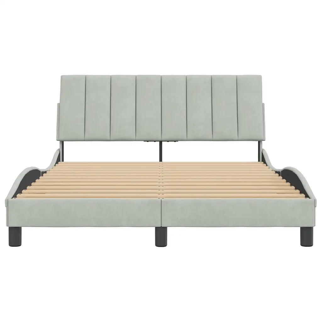 Giroletto senza Materasso-Struttura Letto Hanko Grigio Chiaro 120x200 cm Velluto