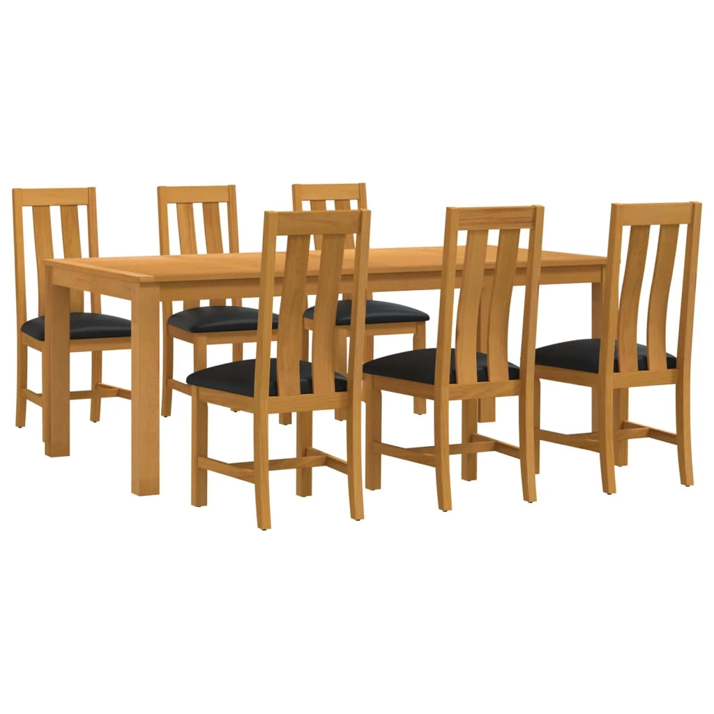 Set da pranzo 7 pz Nero Legno di Quercia Massello 3430391