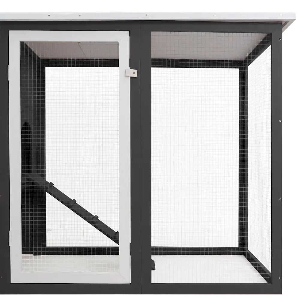 Pollaio all'Aperto con 1 Casetta di Cova Grigio in Legno  cod mxl 53183