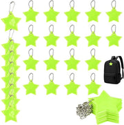 Riflettore di sicurezza a forma di stella, 36 pezzi, hanger riflettente, impermeabile, realizzato in PVC di alta qualità, modello per appendere le chiavi.