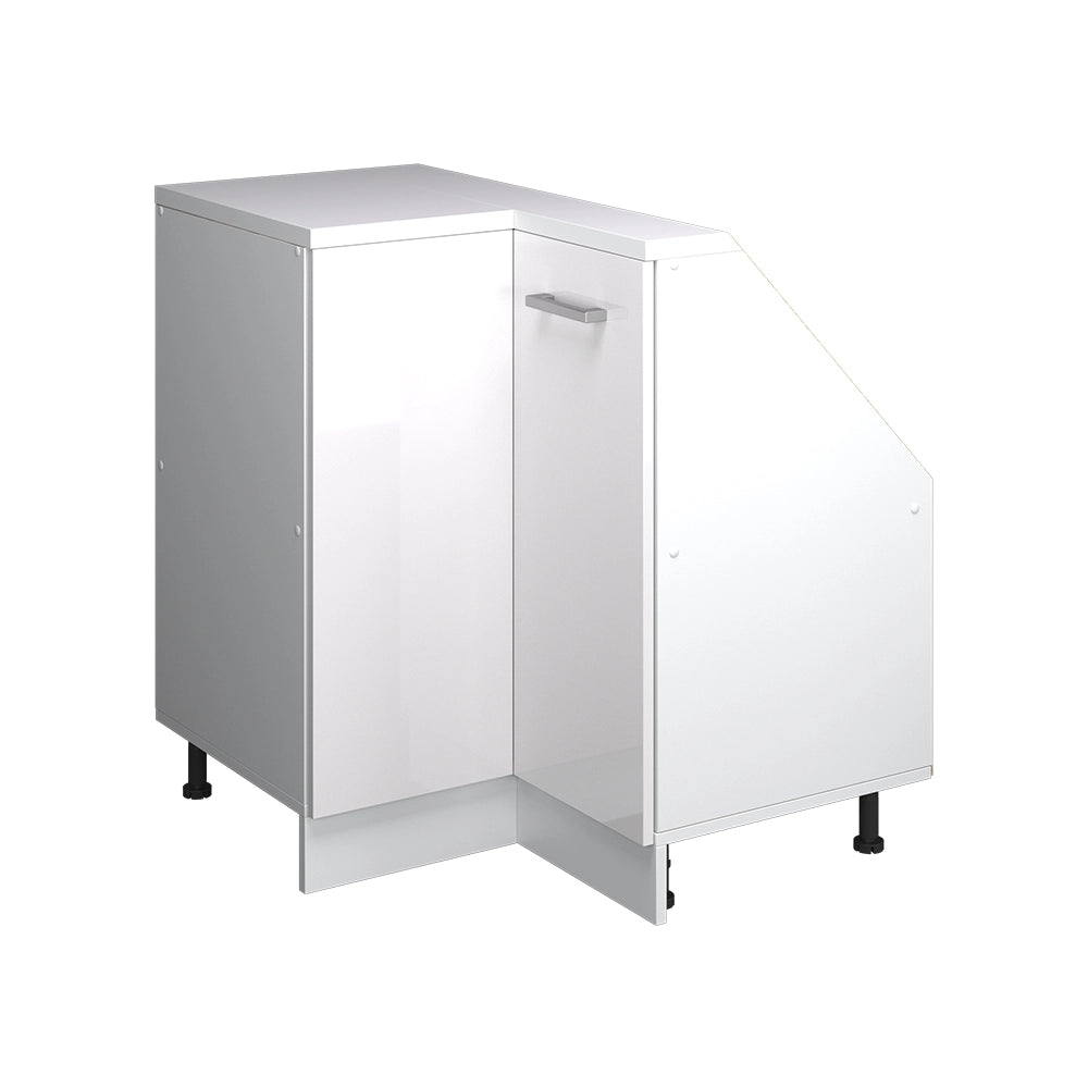Mobile cucina angolare per sottotetto R-Line Bianco lucido/Bianco 75.6 cm con 1 porta Vicco